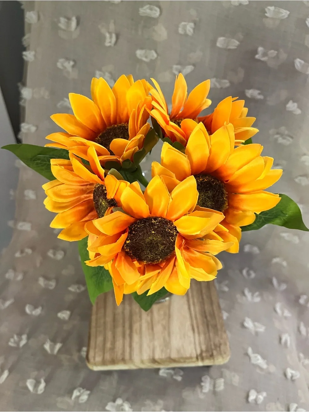 Sunflower Bouquet Home Accent - Bright Orange Artificial Flowers